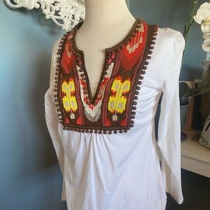Tori Burch embroidered blouse long sleeve